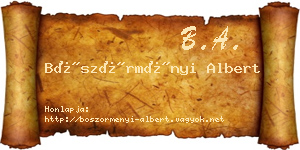 Böszörményi Albert névjegykártya