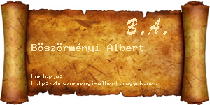 Böszörményi Albert névjegykártya